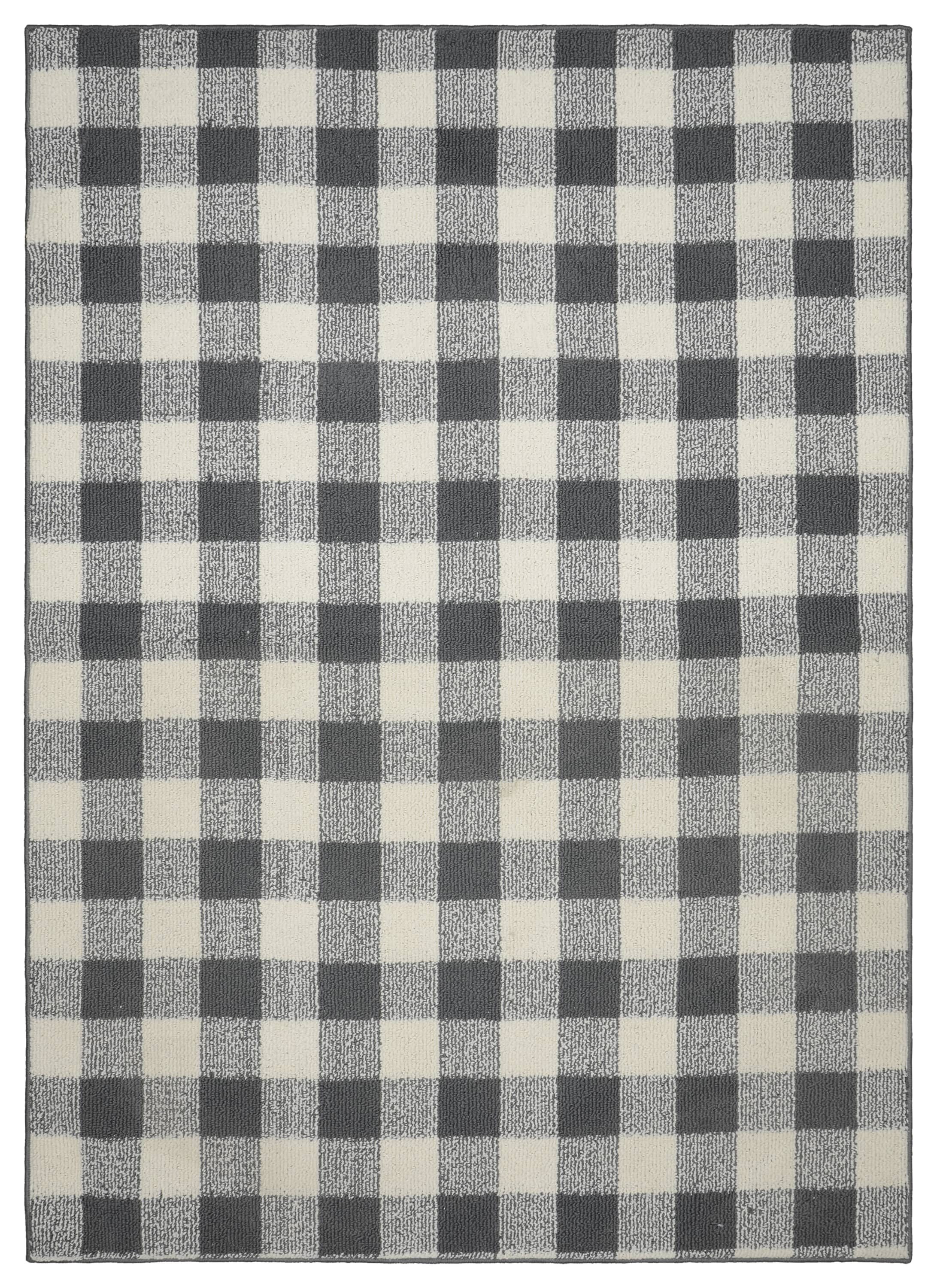 Garland Rug Country Living Buffalo Plaid Polypropylene Cinder/Ivory Indoor/Outdoor Area Rug, 5' x 7'