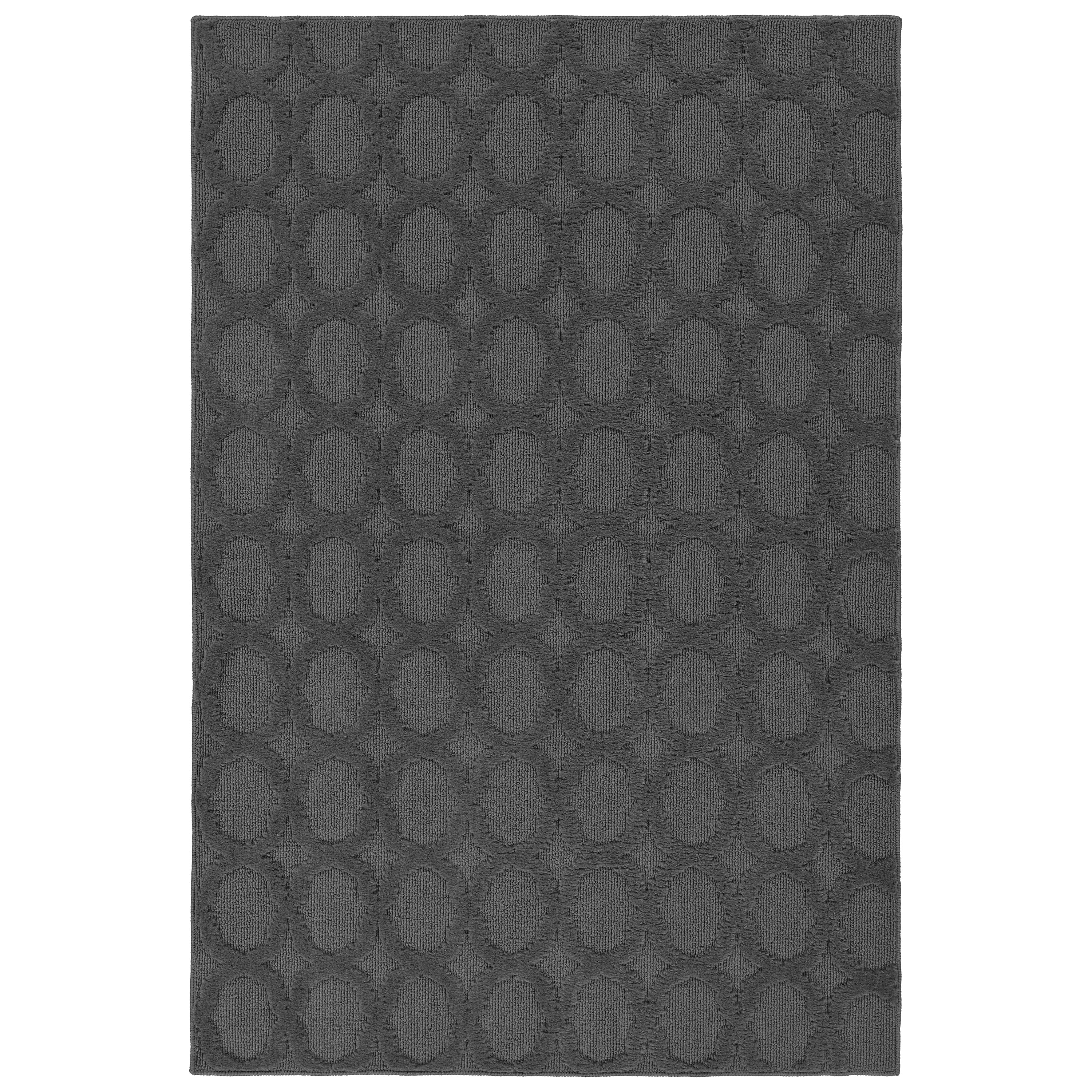 Garland Rug Garden Trellis Polypropylene Cinder Gray Indoor/Outdoor Area Rug, 4' x 6'