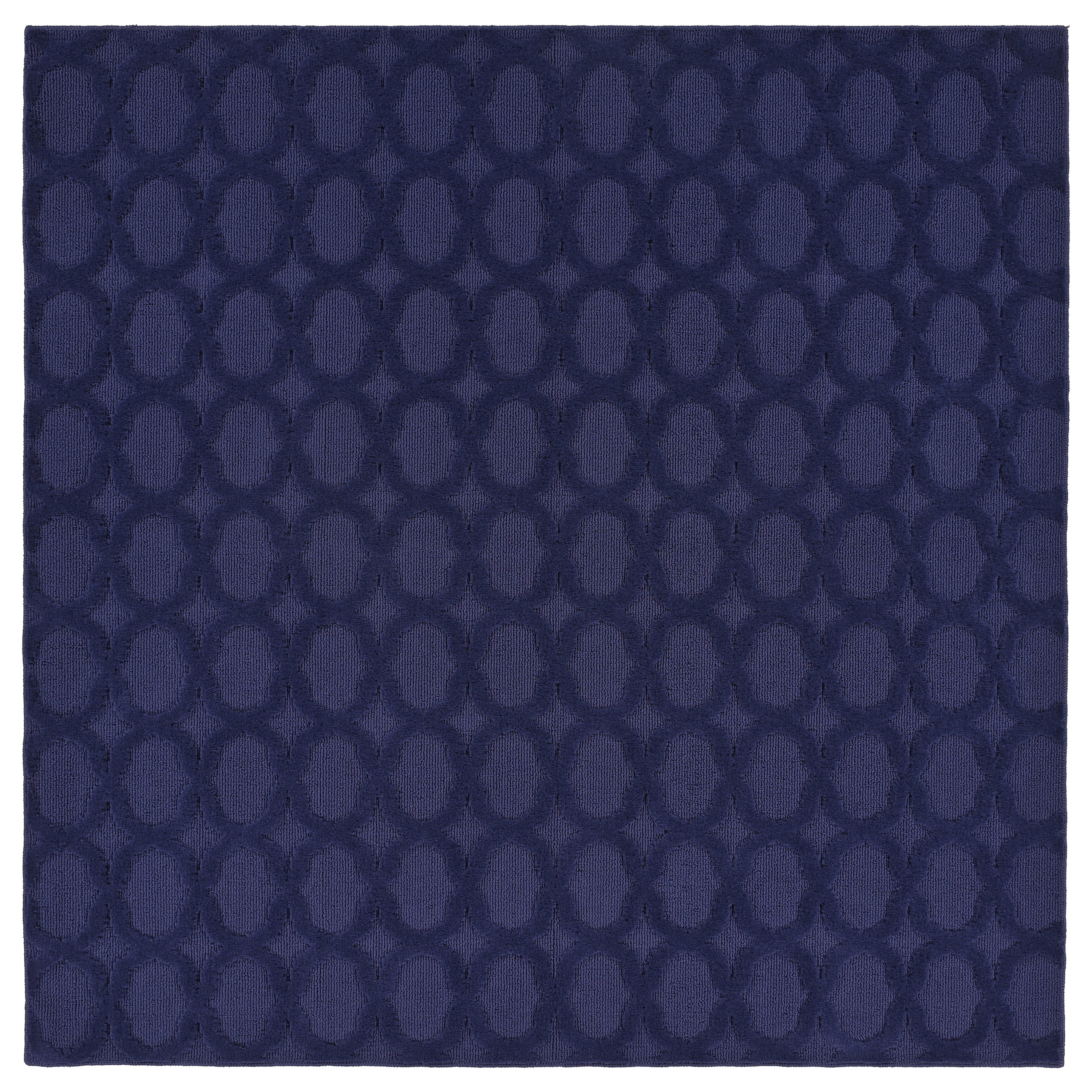 Garland Rug Garden Trellis Polypropylene Navy Square Indoor/Outdoor Area Rug, 6' x 6'