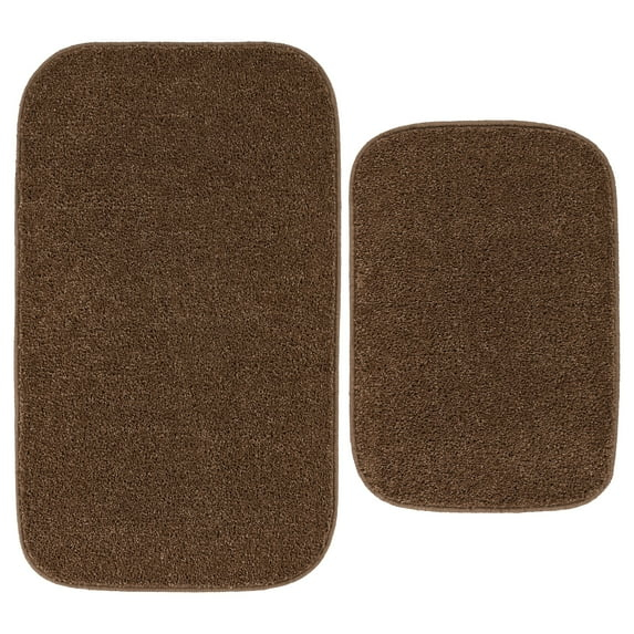 Garland Rug Gramercy Washable Bath Rug Set, 2 Piece (20"x34" & 17"x24") Cinnamon