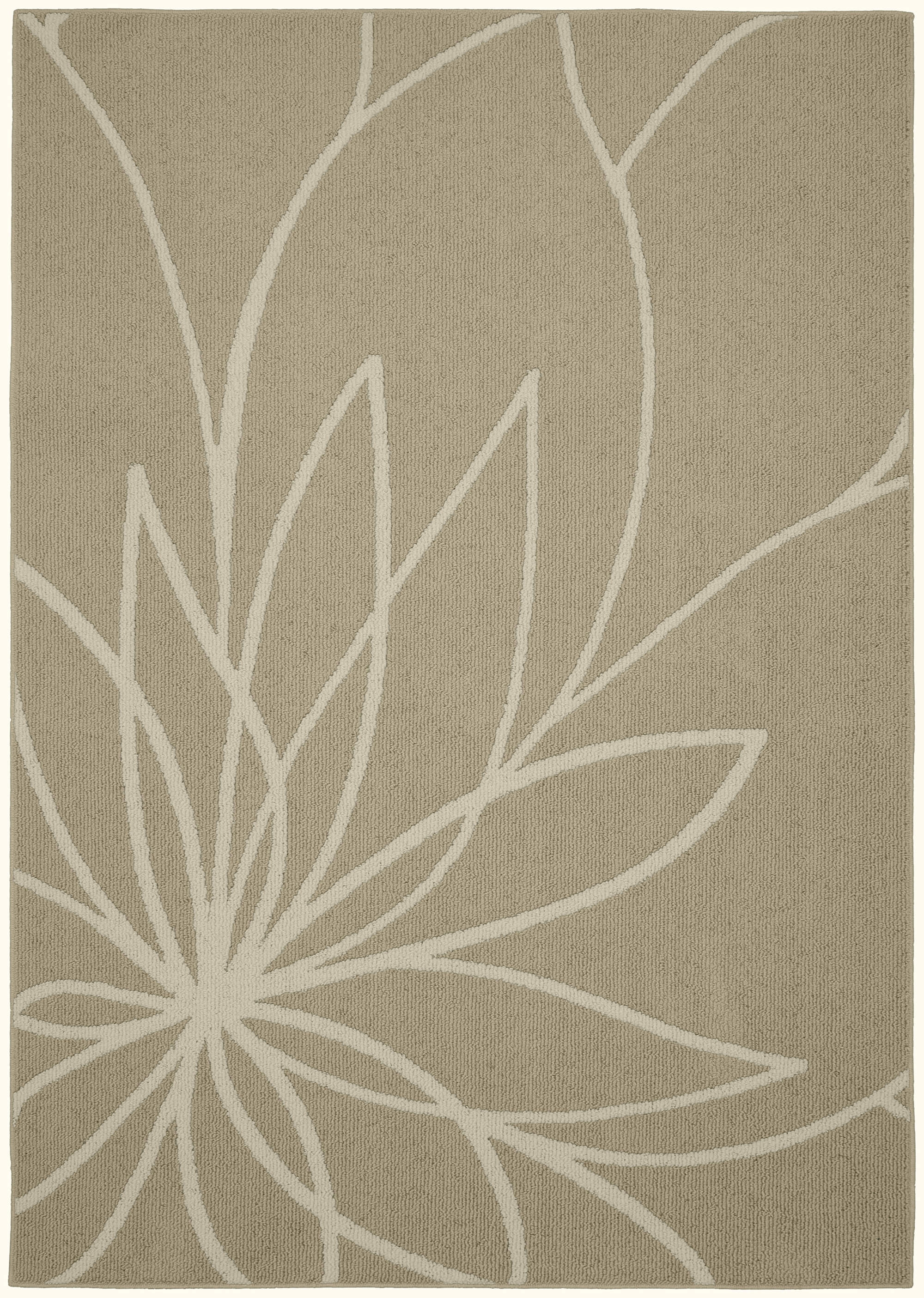 Garland Rug Grand Floral Tan/Ivory Indoor Area Rug, 5' x 7'