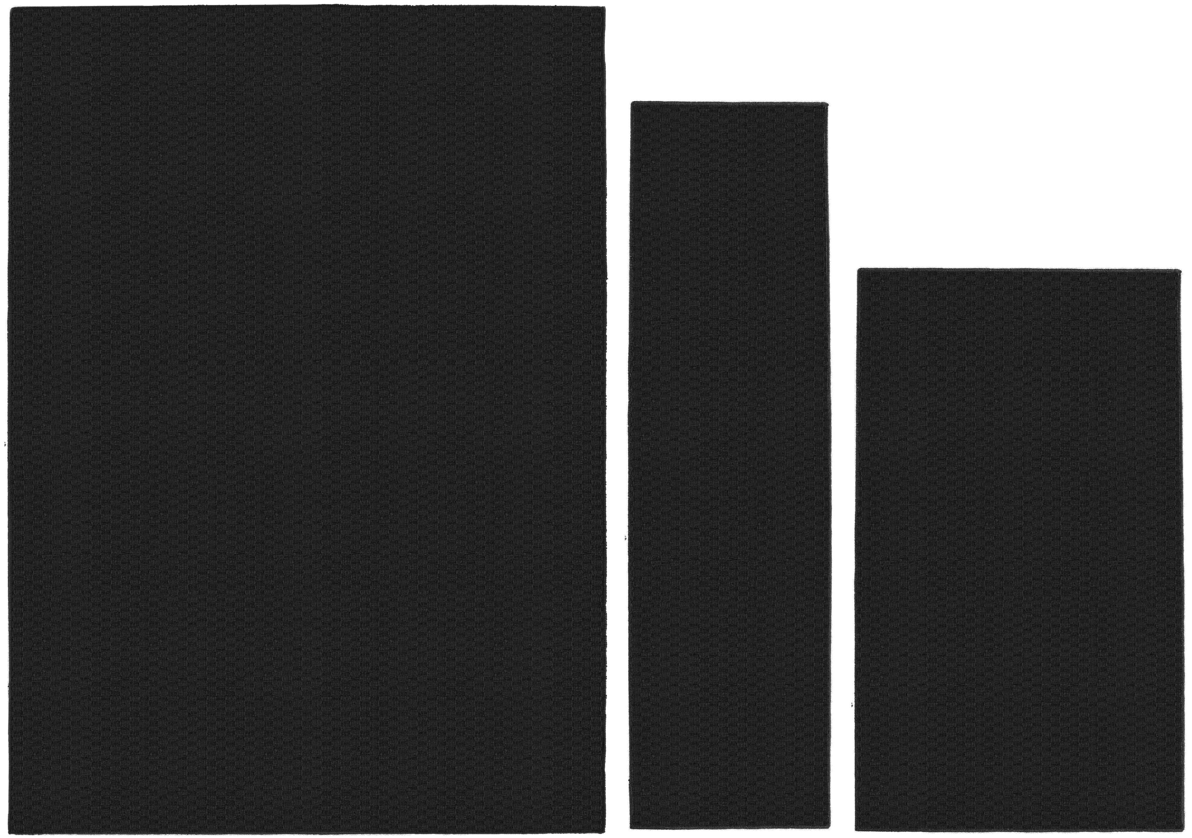 Garland Rug Town Square Polypropylene Indoor Rug Set, 3 Piece (2'x5',3'x4', 5'x7') Black