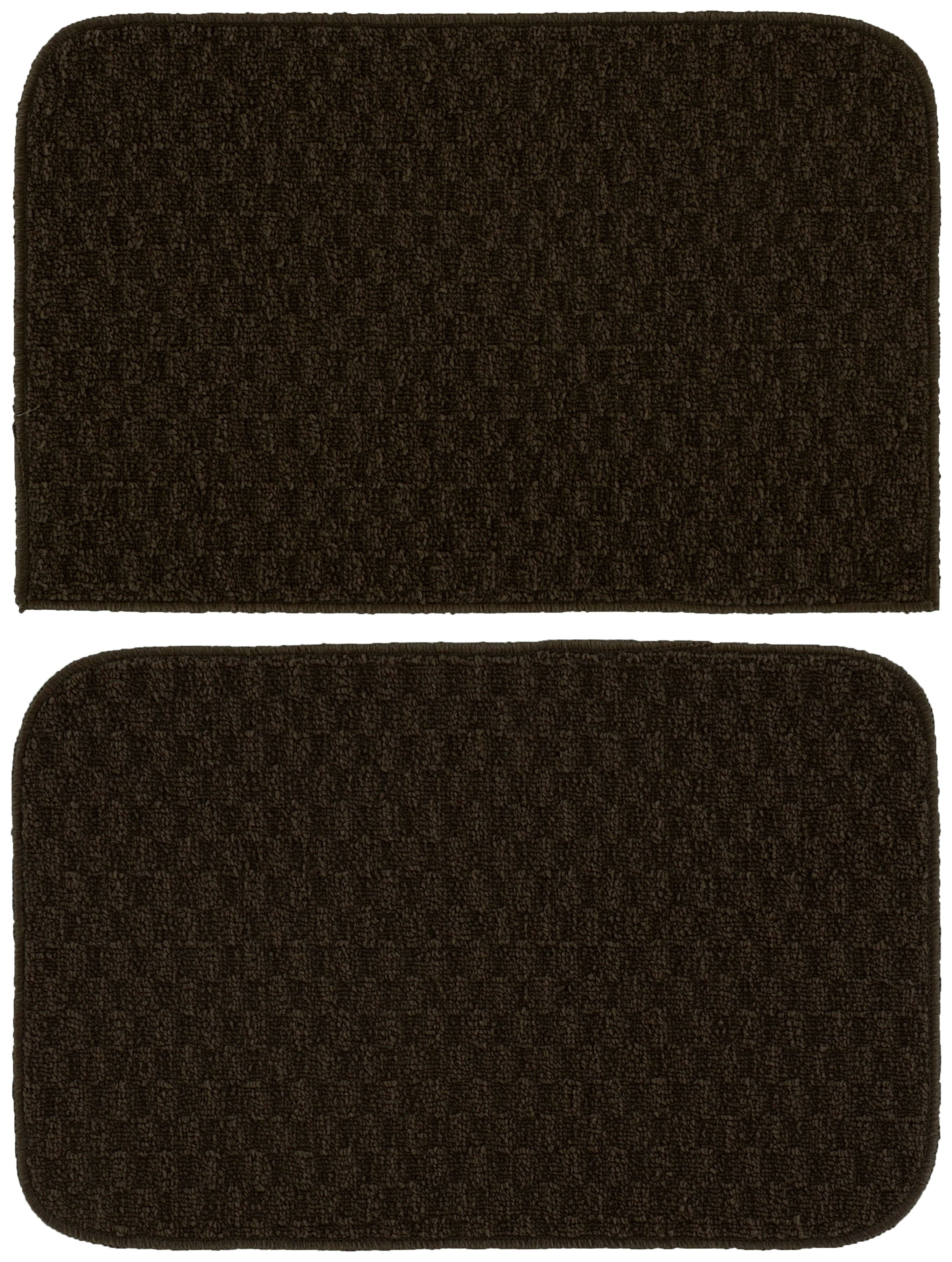 Garland Rug Town Square Mocha Kitchen Rug Set, 2 Piece Sliced Set (18"x28" Sliced, and 18"x28")