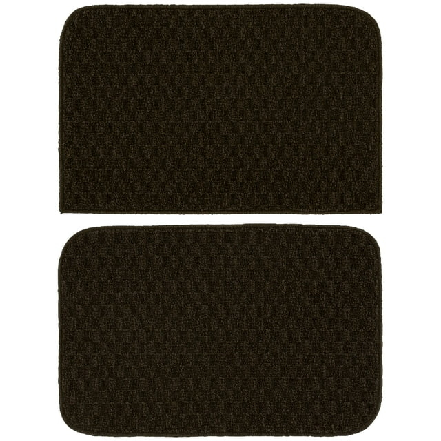 Garland Rug Town Square Mocha Kitchen Rug Set, 2 Piece Sliced Set (18"x28" Sliced, and 18"x28")
