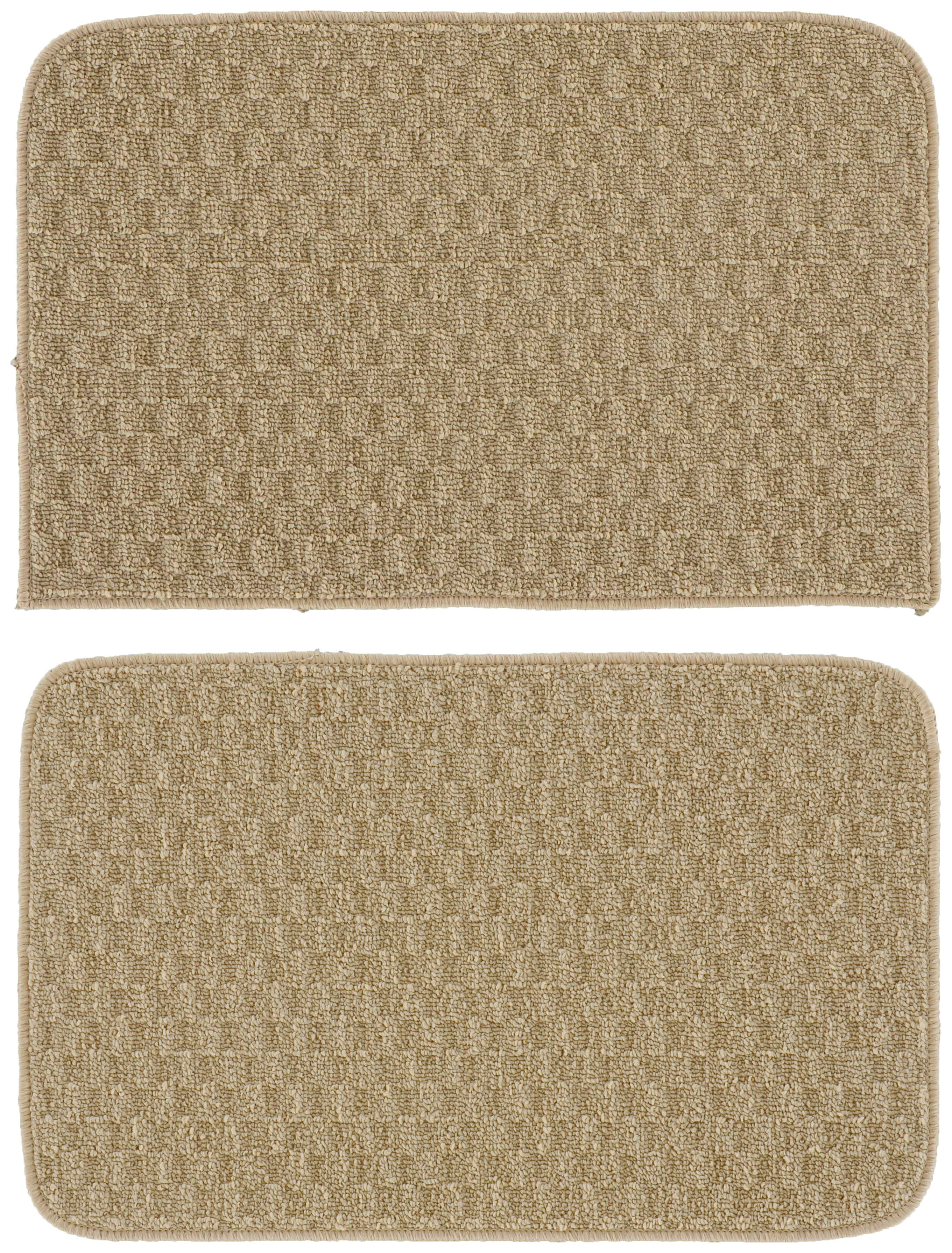 Garland Rug Town Square Tan Kitchen Rug Set, 2 Piece Sliced Set (18"x28" Sliced, and 18"x28")