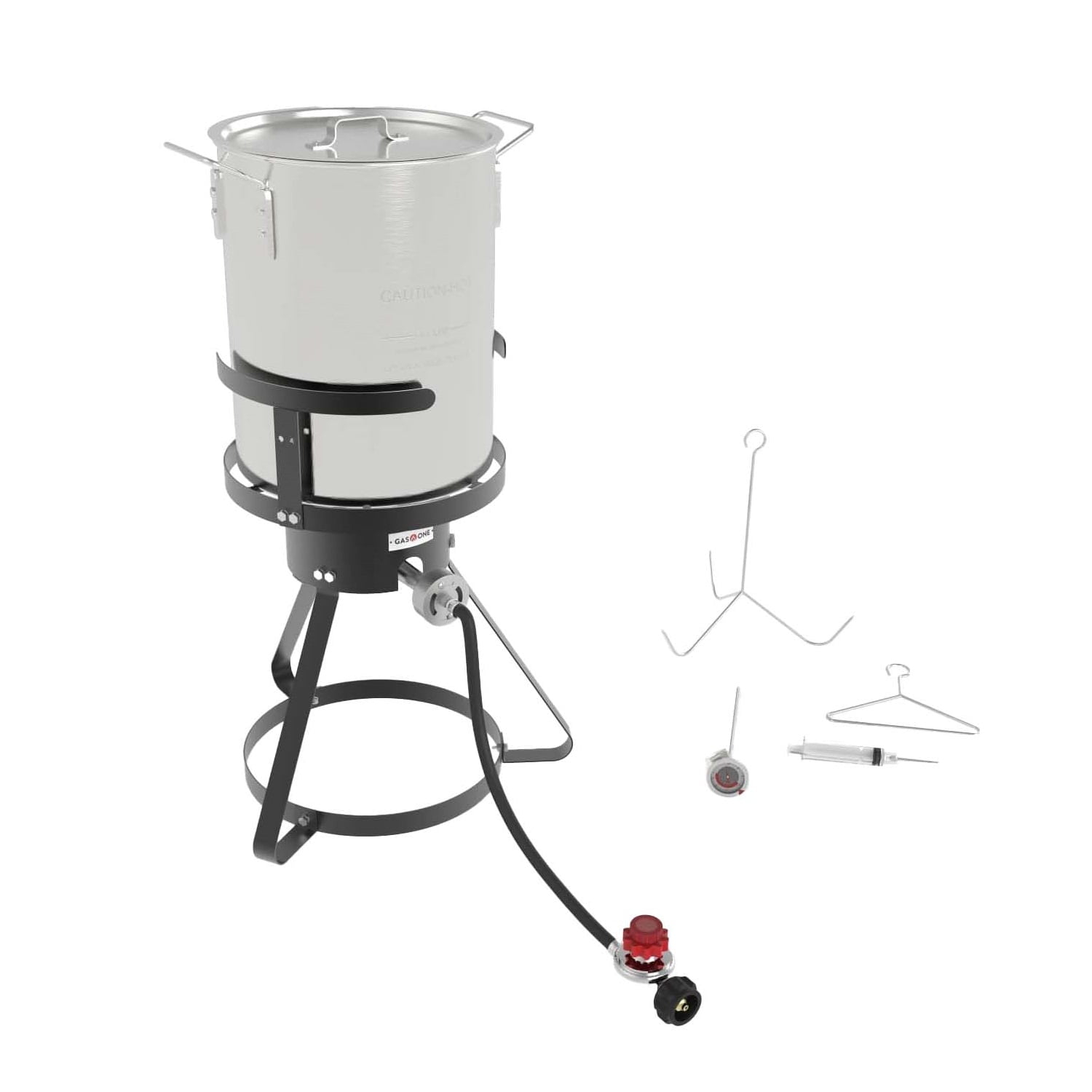 GasOne B-5155-NB Turkey Fryer Pot and Burner – 30 Quart Pot Deep Fryers Outdoor Burner – Cast Iron