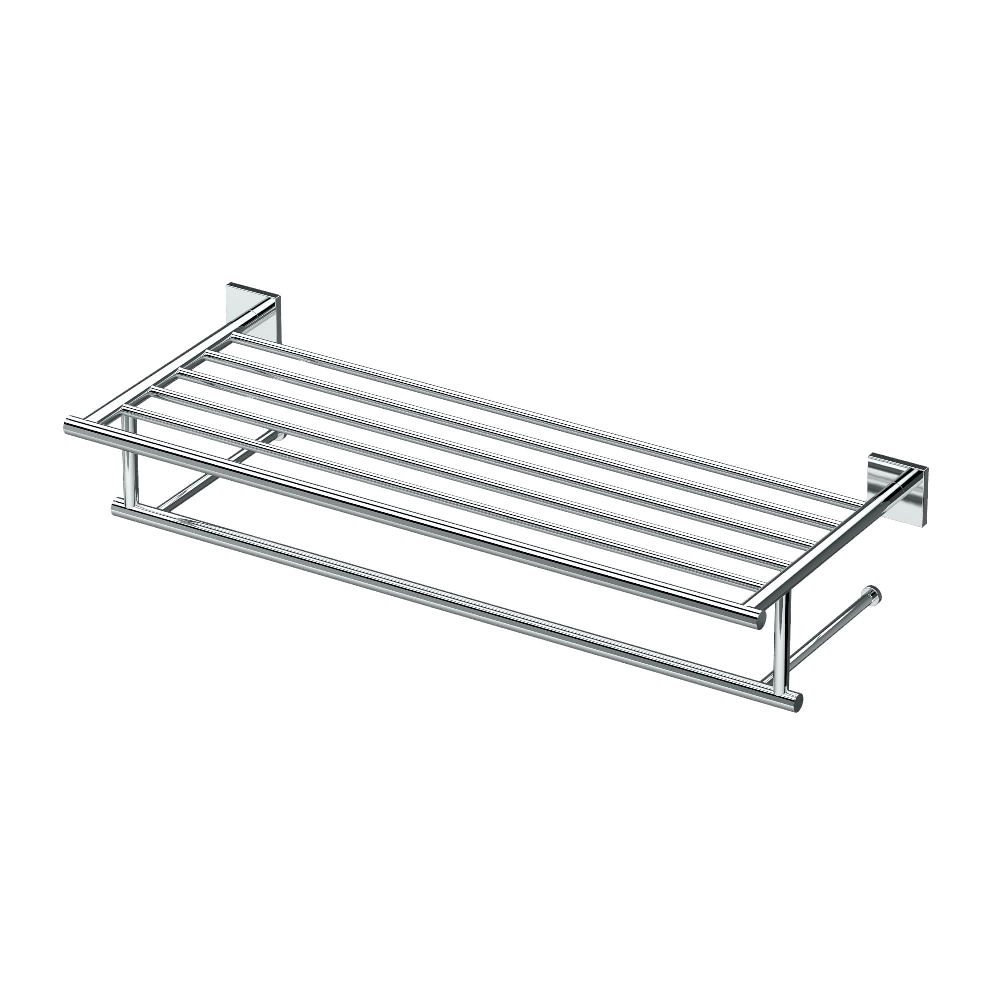 Elevate 24" W Wall Mount Stainless Steel Towel Rack | Hotel Style Towel Shelf with Towel Bar