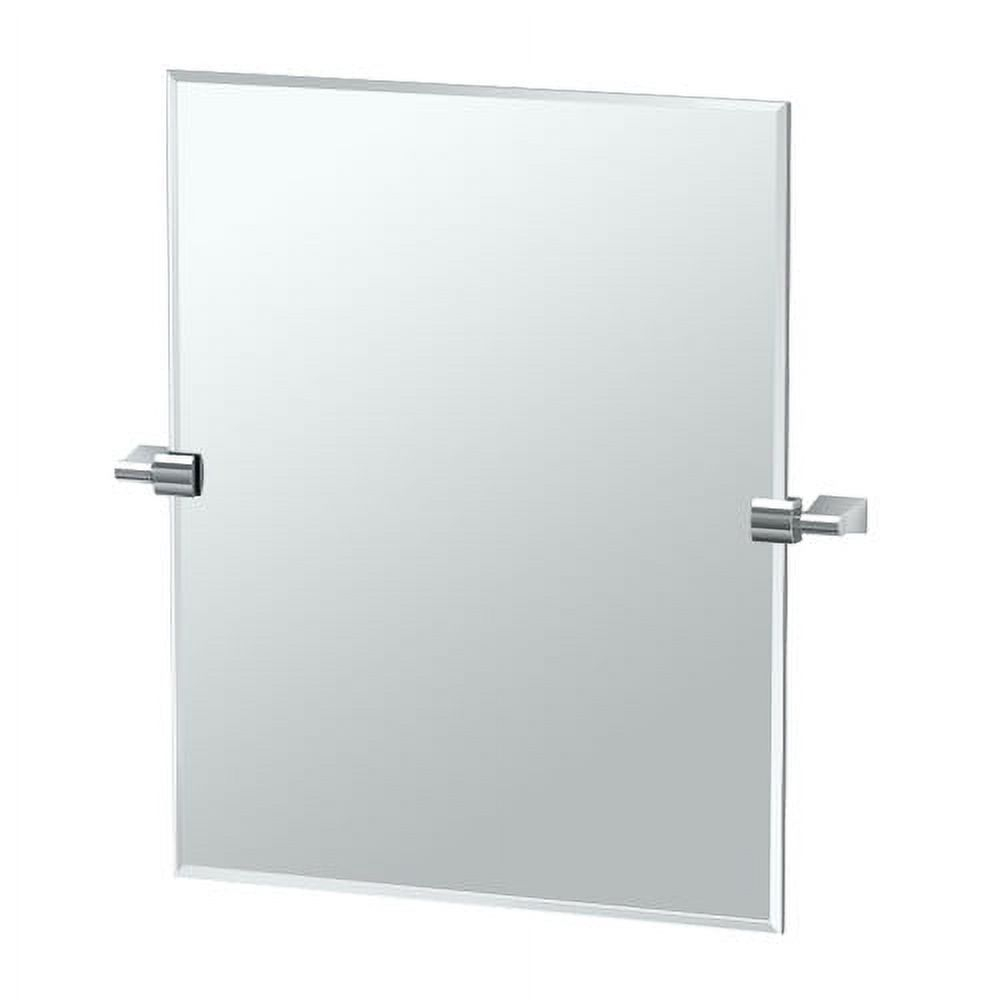 Bleu Modern Frameless Rectangle Bathroom Vanity Wall Mirror | Pivots and Beveled Mirror