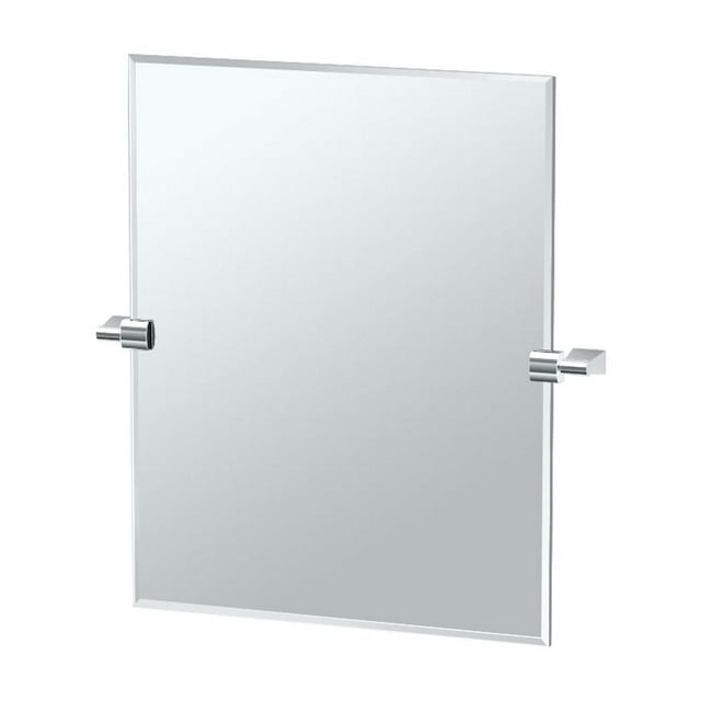 Bleu Modern Frameless Rectangle Bathroom Vanity Wall Mirror | Pivots and Beveled Mirror