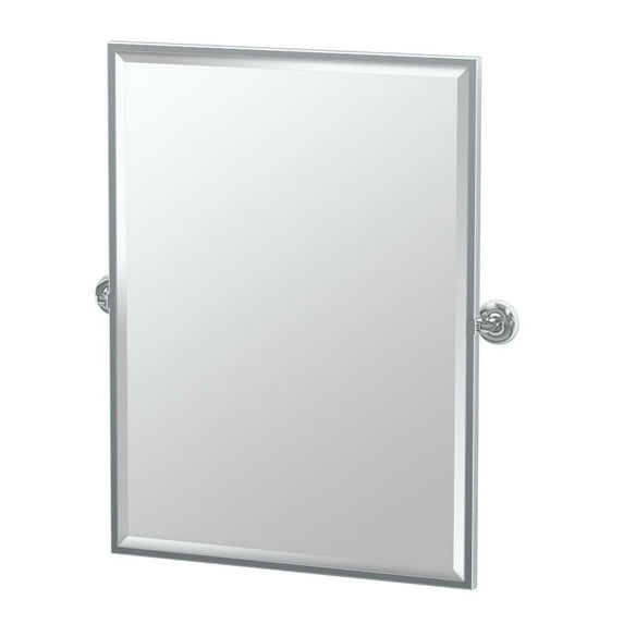 Designer II Wall Mount Framed Rectangle Mirror | Pivoting and Beveled Bathroom Mirror