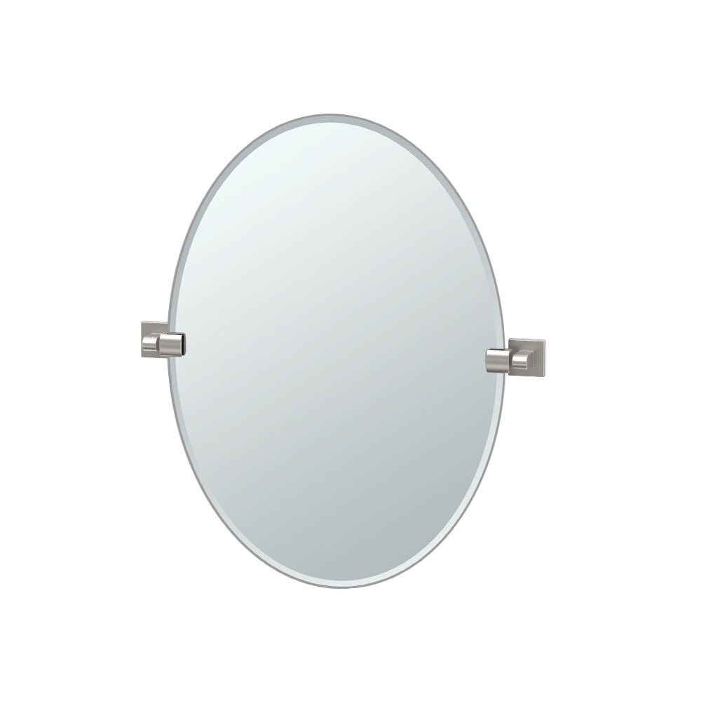 Elevate Frameless Oval Wall Mirror | Bathroom Vanity Pivoting and Beveled Mirror