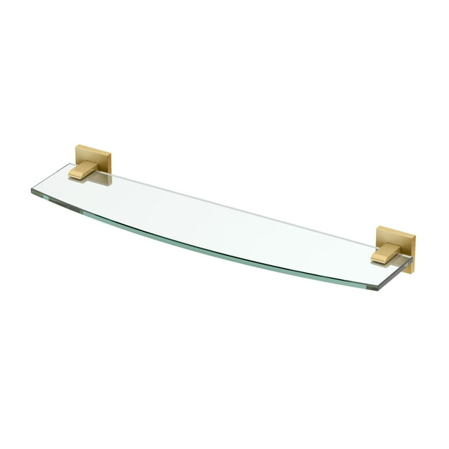 Gatco 4066 Elevate Vanity Glass Shelf, Brushed Brass