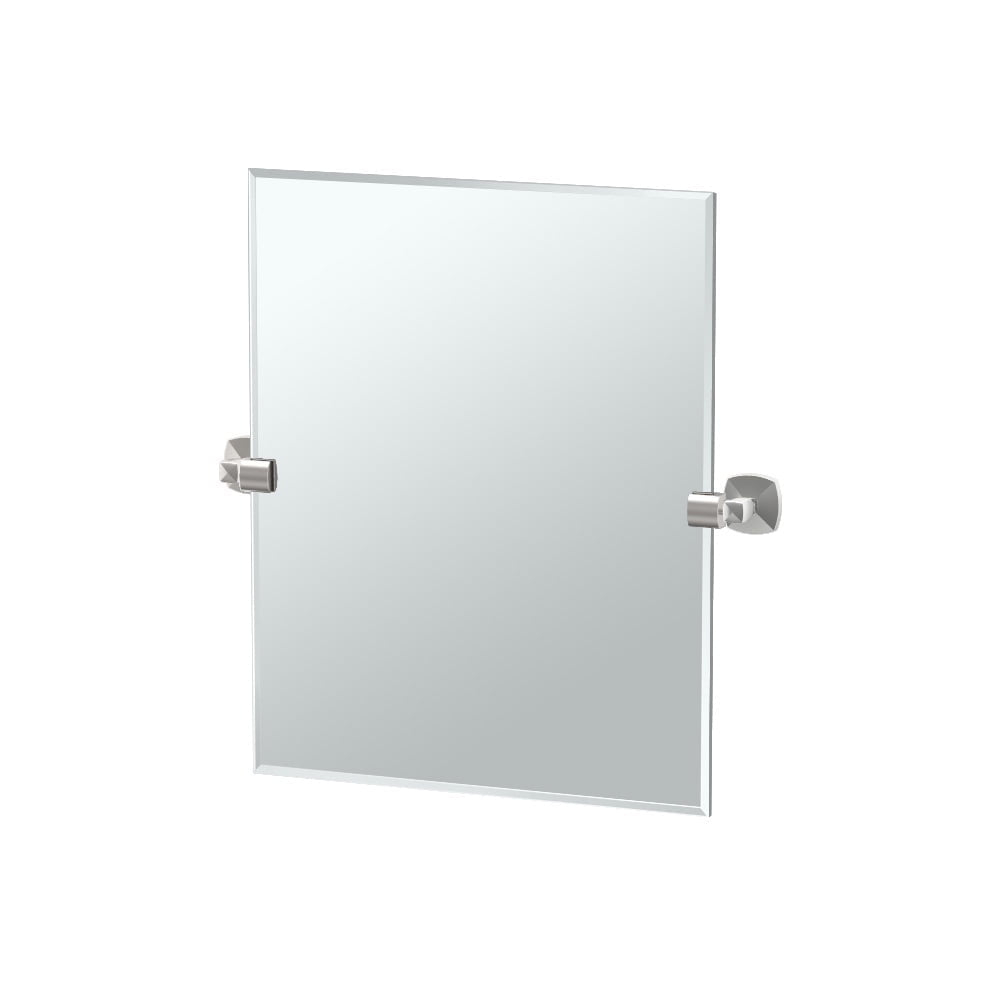 Jewel Modern Frameless Rectangle Bathroom Vanity Mirror | Pivoting and Beveled Edge