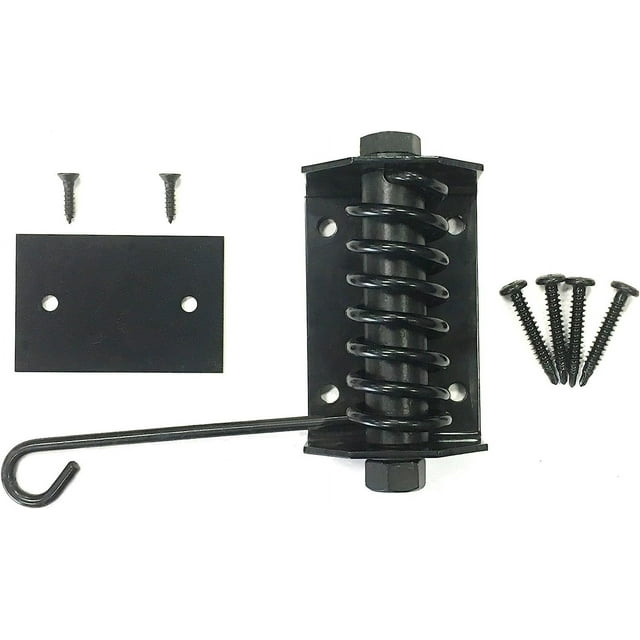 Gate Shut - Flat Gate Closer, Powder Coated, Self Closing Adjustable Gate Closer for Wood and Vinyl Gates, Works Great for Yard, Pool and Dog Gates, Reliable Outdoor Gate Spring – Made in USA