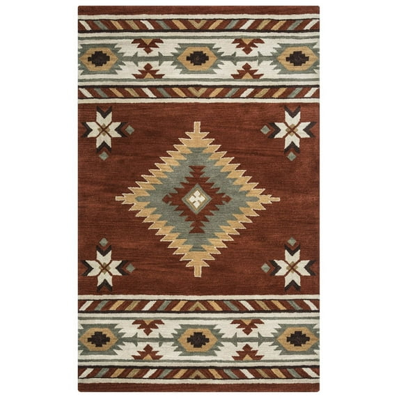 Rizzy Rugs Southwest Area Rug SU1822 Rust Jagged Star 9' x 12' Rectangle