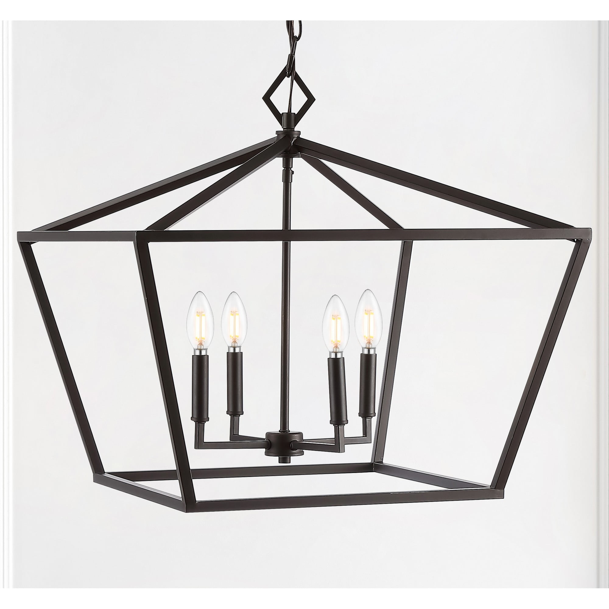 Gatsby 23" 4-Light Adjustable Iron Rustic Glam LED Pendant, Oil Rubbed Bronze