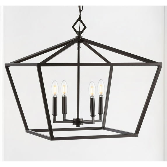 Gatsby 23" 4-Light Adjustable Iron Rustic Glam LED Pendant, Oil Rubbed Bronze