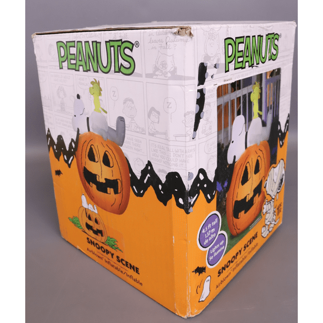 Peanuts Airblown Inflatable Snoopy and Woodstock on Pumpkin Scene Peanuts, 4.5 ft Tall, Multicolored