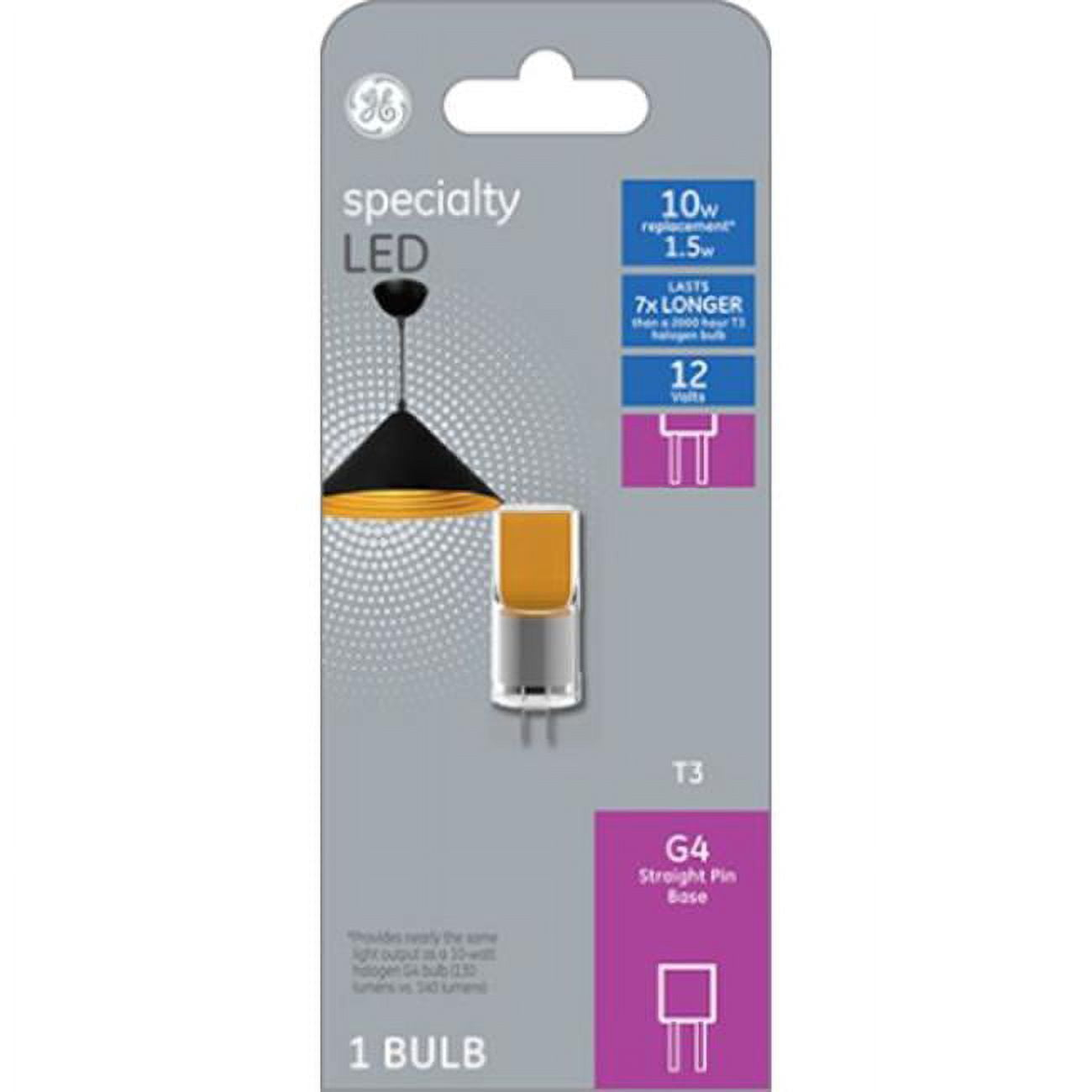 General Electric 93129189 1W T3 Bulb LED G4 Base Desk Lamp, Warm White