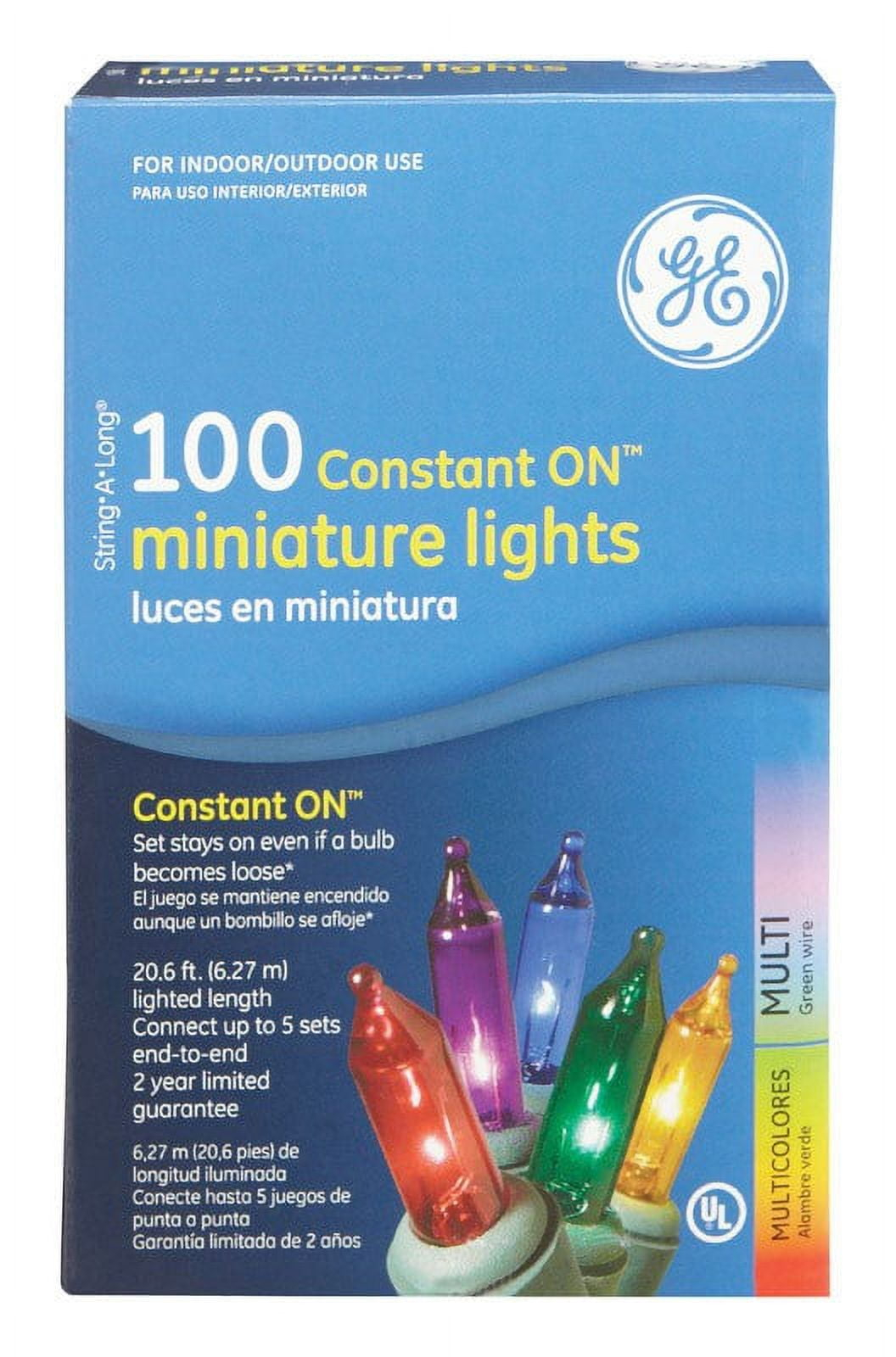 General Electric ConstantON Holiday Lighting, Multicolor, 20.6 ft, 100 Count