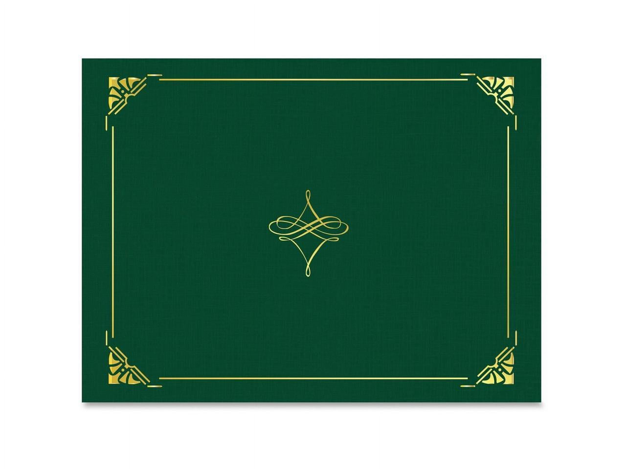 Geographics Gold Foil Border Certificate Holder, Hunter Green, 5 pack
