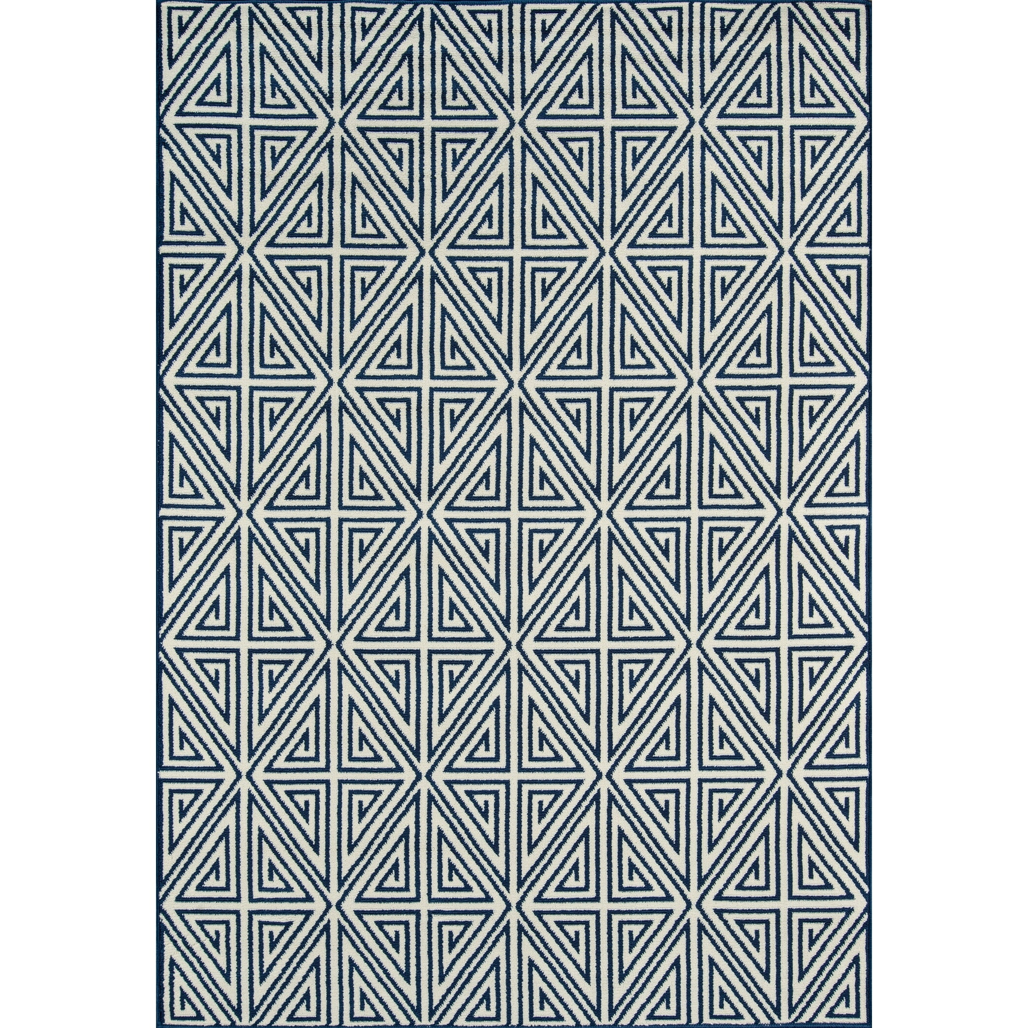 Geometric Baja Outdoor Rug in Navy - Rectangle 5'3" X 7'6"