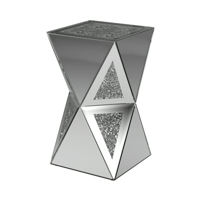 Matheo Mirrored Glass Top Pedestal End Table