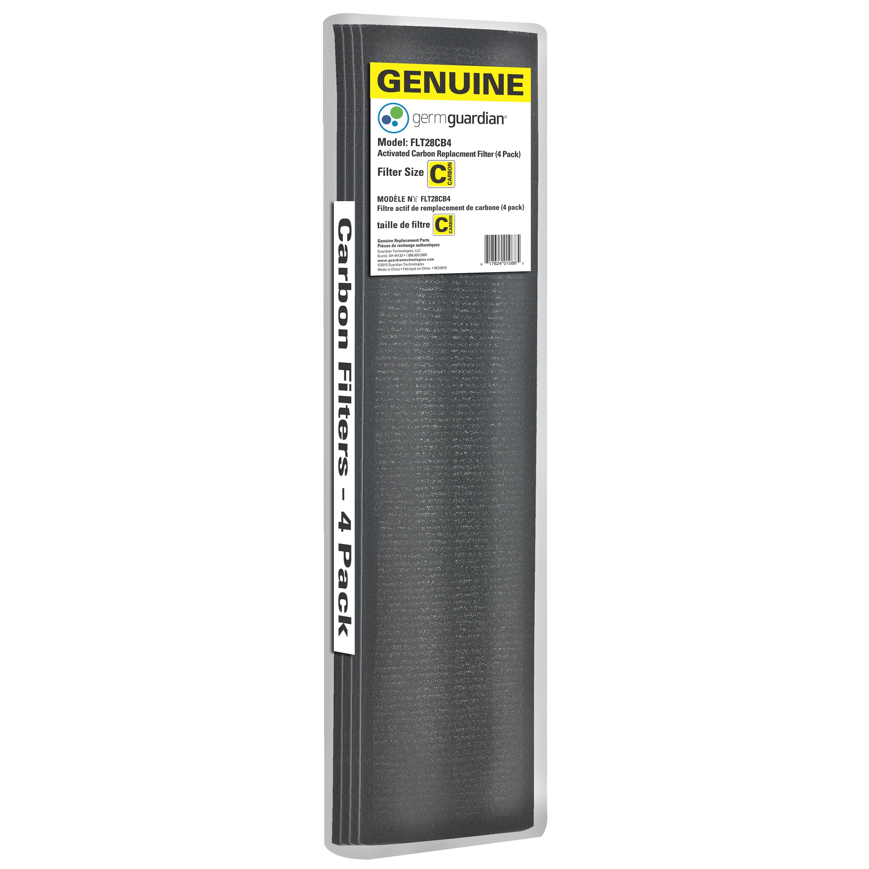 GermGuardian Air Purifier Replacement Filter, FLT28CB4, Activated Carbon, 4-Pack, AC5000 Series