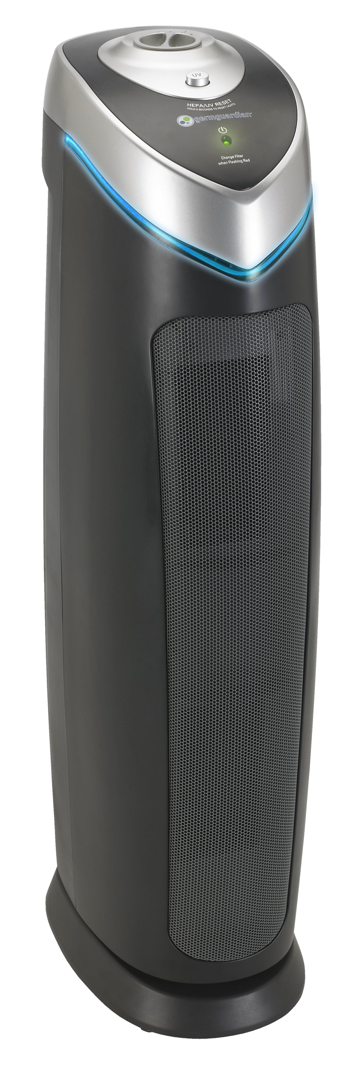 GermGuardian 915 Sq. ft. HEPA Pure Tower Air Purifier with UV-C, Gray, AC5000E