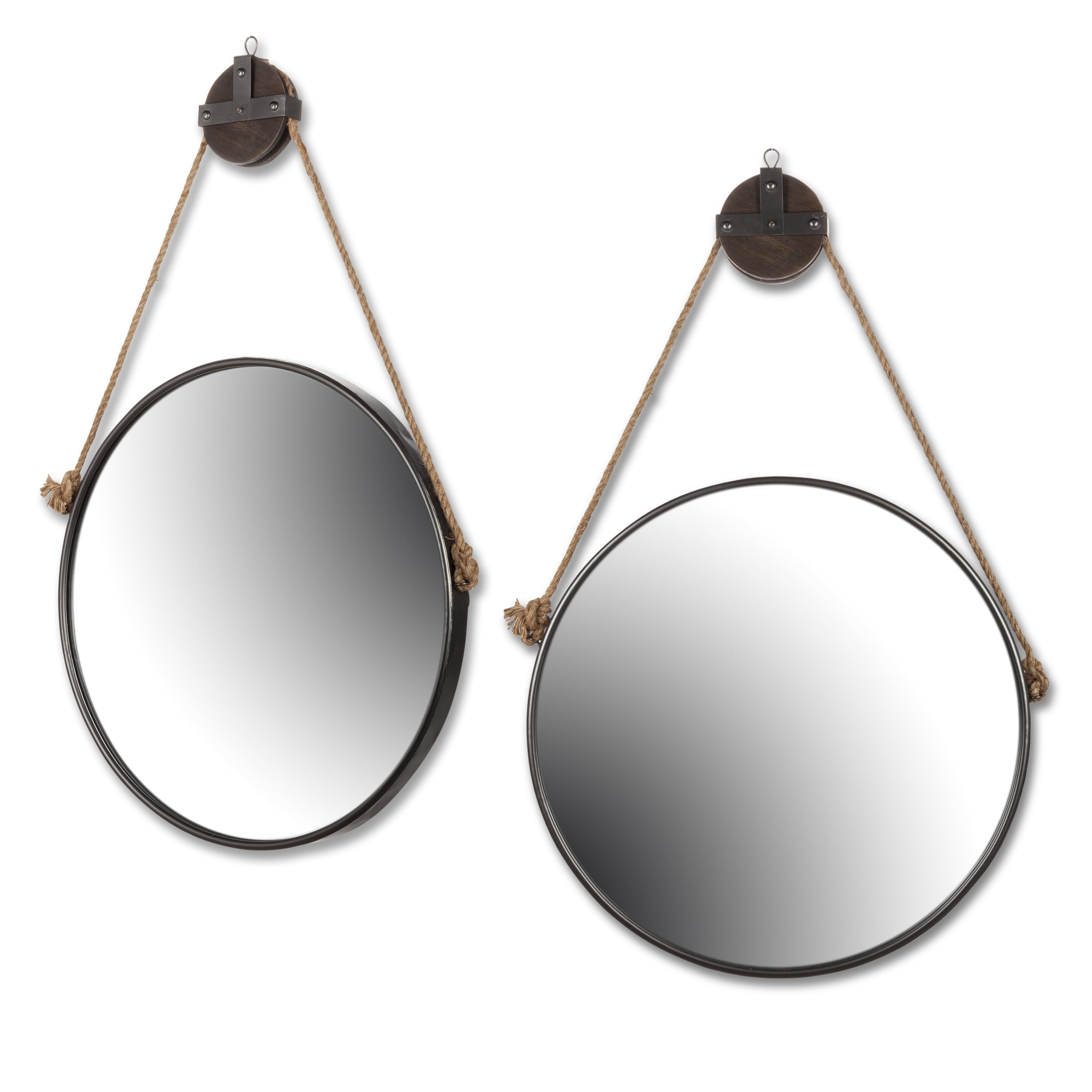 Gerson 28-Inch Diamteter Metal Framed Round Mirror with Pulley