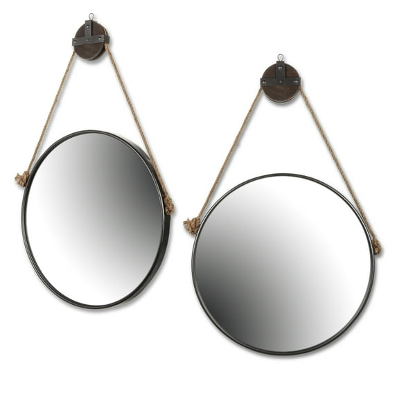 Gerson 28-Inch Diamteter Metal Framed Round Mirror with Pulley
