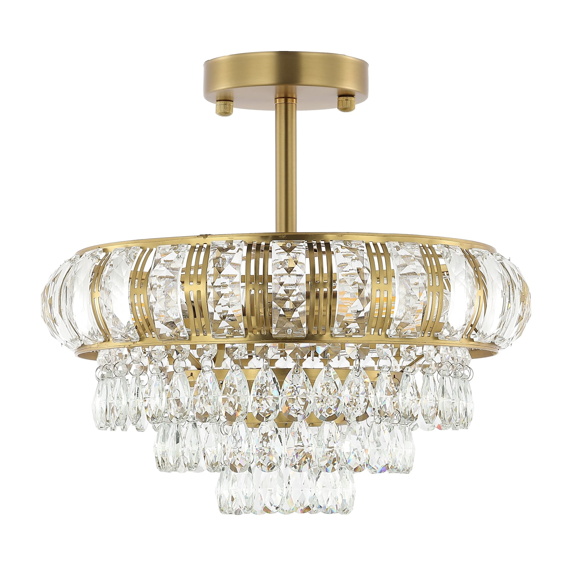 GetLedel 3-Light Empire Crystal Chandelier Gold N/A Gold