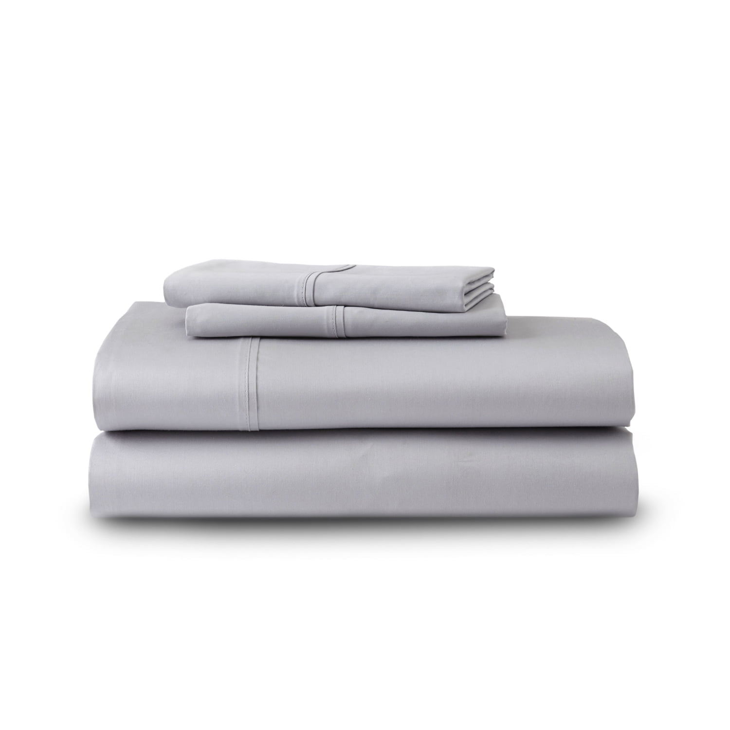 GhostBed Supima Cotton and Tencel Deep Pockets Luxury Sheet Set – Wrinkle Resistant and Cooling Queen, Gray