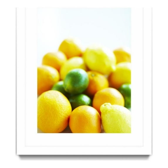 Giant Art 24x32 Lemons Matted and Framed in Yellow
