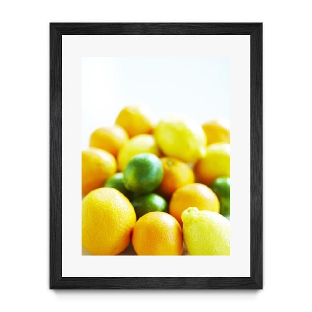 Giant Art 30x40 Lemons Matted and Framed in Yellow