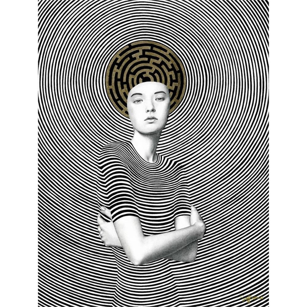 Giant Art 72x54 Odette Fine Art Giant Canvas Print in White