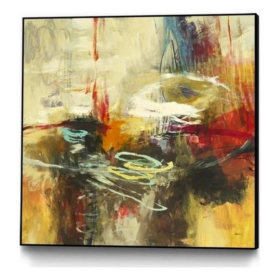 Giant Art Canvas  20x20 Instictual Beauty II Framed in Yellow