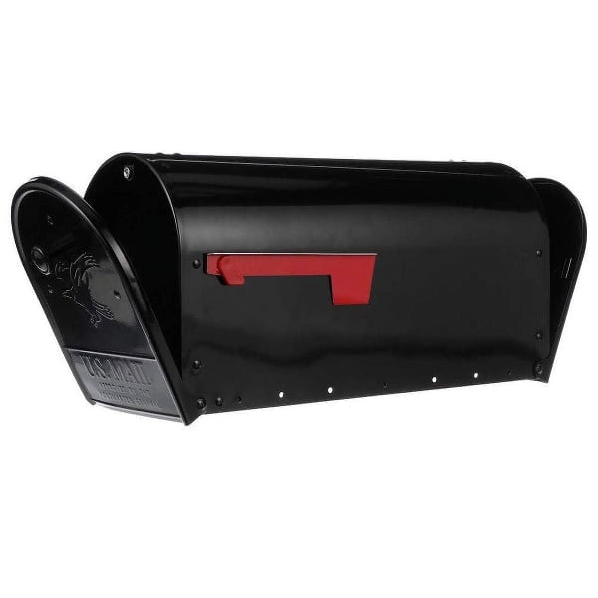 Gibraltar Mailboxes Outback Classic Galvanized Steel Post Mount Black Double Door Mailbox