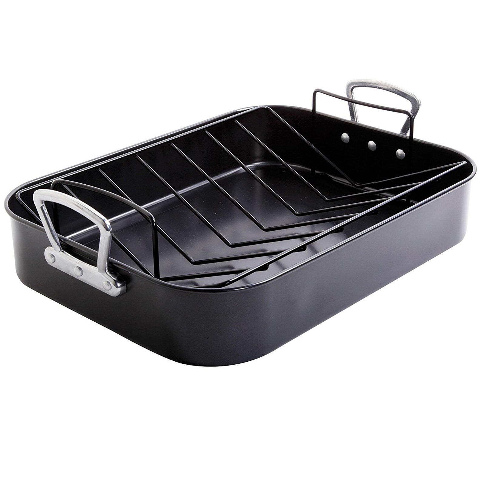 Gibson Home French Roaster 2 Piece Carbon Steel Turkey Chicken w/ Roast Rack