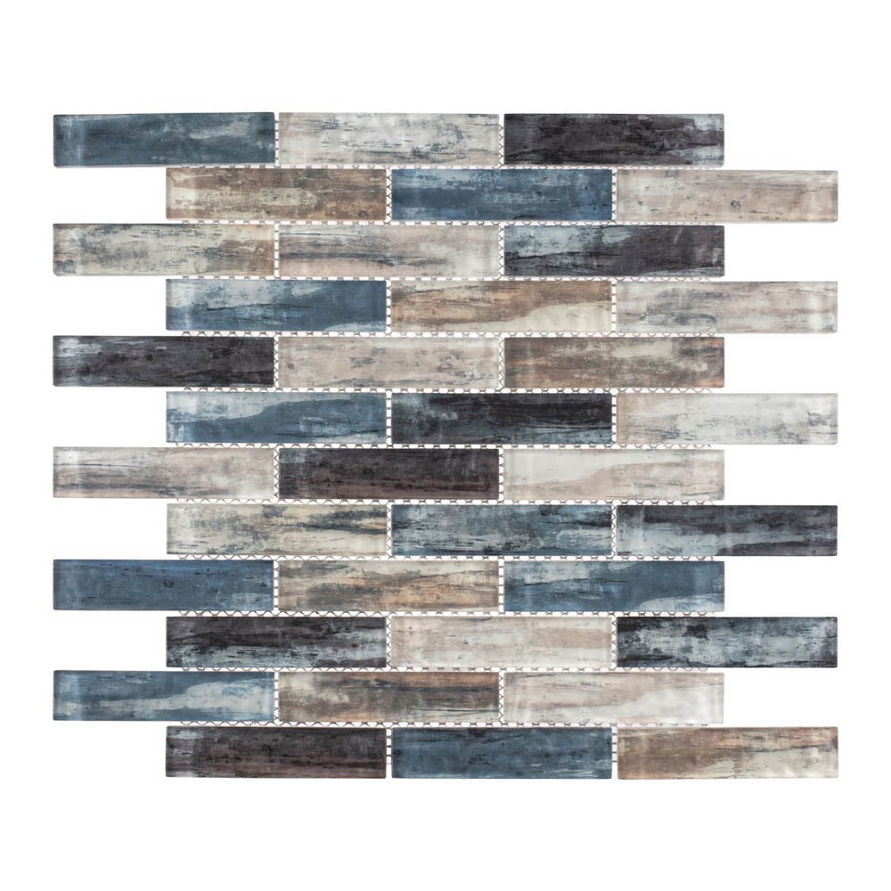 Giovan 1" x 4" Glass Brick Joint Mosaic Shower Walls, Kitchen Backsplash and Floor Tile
