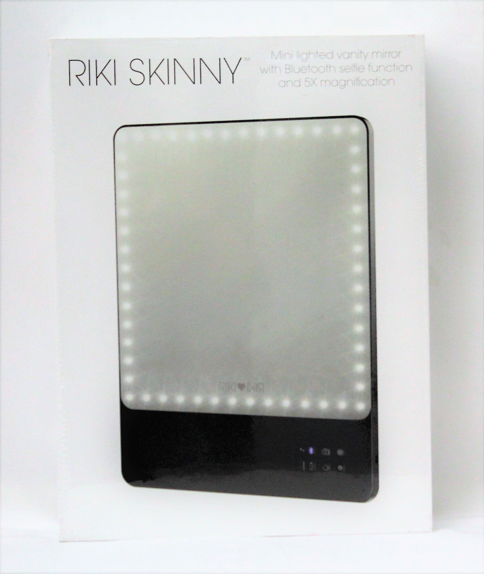 Glamcor RIKI LOVES RIKI RIKI SKINNY Portable 13 x 9.5-Inch Vanity Mirror (Black)