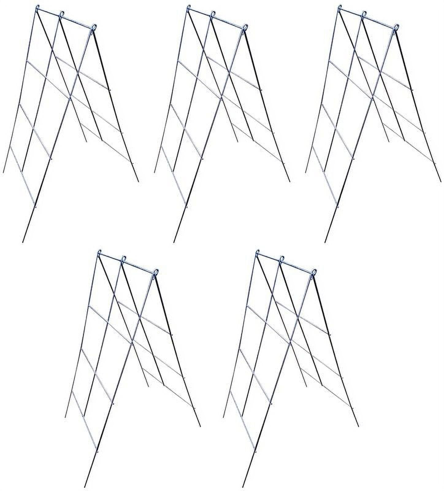 Glamos Wire 42 in. Steel A-Frame Vegetable and Plants Plant Support Grow Though Grid (5 Pack)