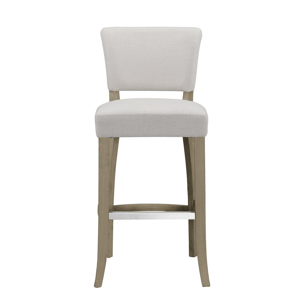 Glamour Home Aleck 29" Modern Fabric Bar Stools in Beige (Set of 2)
