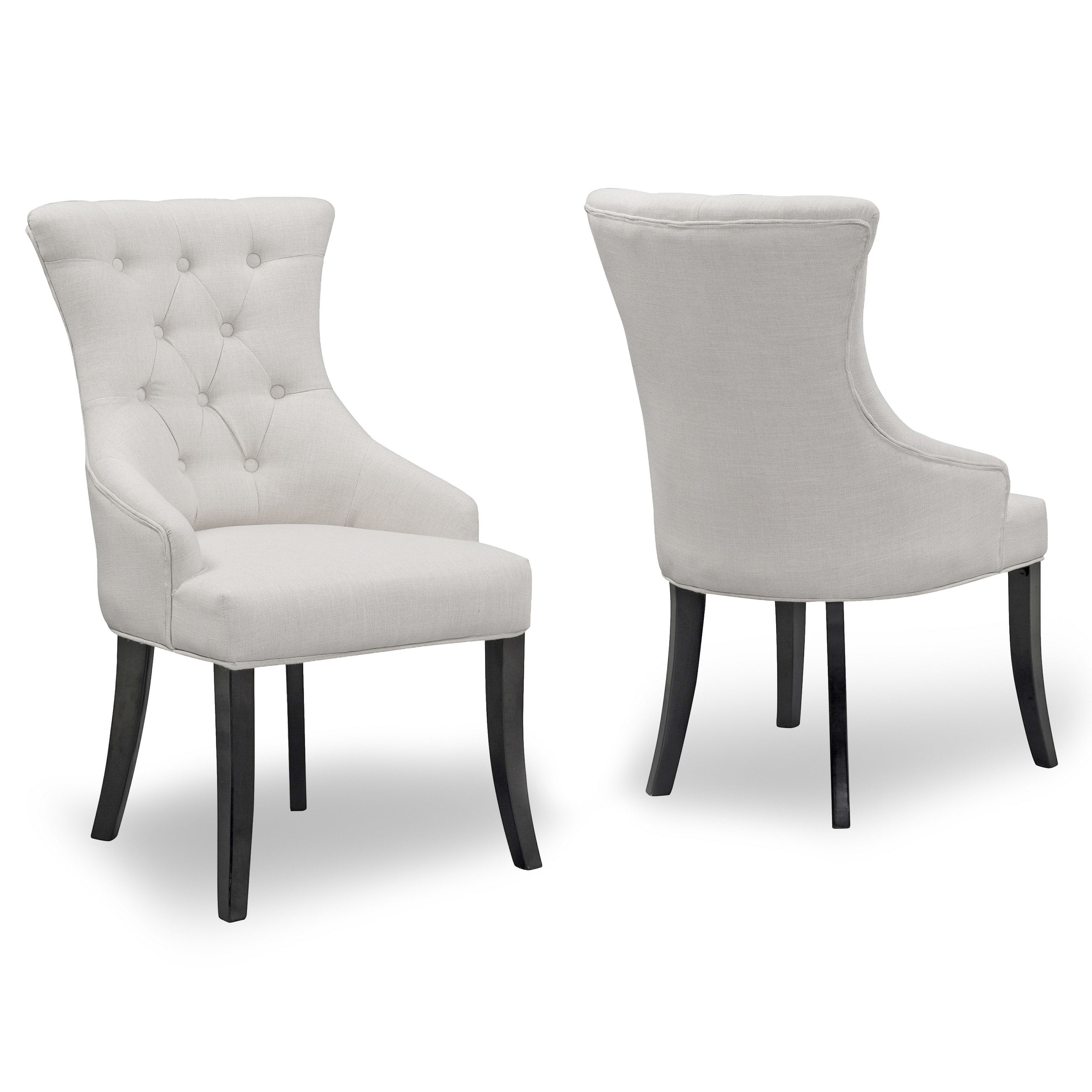 Glamour Home Alei 18.25" Modern Fabric Dining Chairs in Beige (Set of 2)