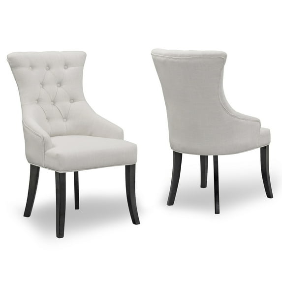 Glamour Home Alei 18.25" Modern Fabric Dining Chairs in Beige (Set of 2)