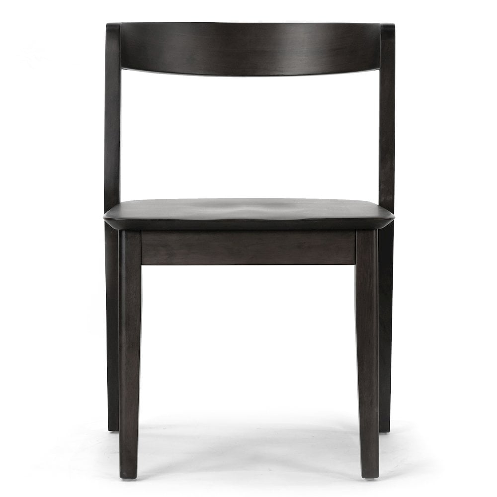 Glamour Home Astor 17.52" Wood Chairs with Curved Back in Black (Set of 2)