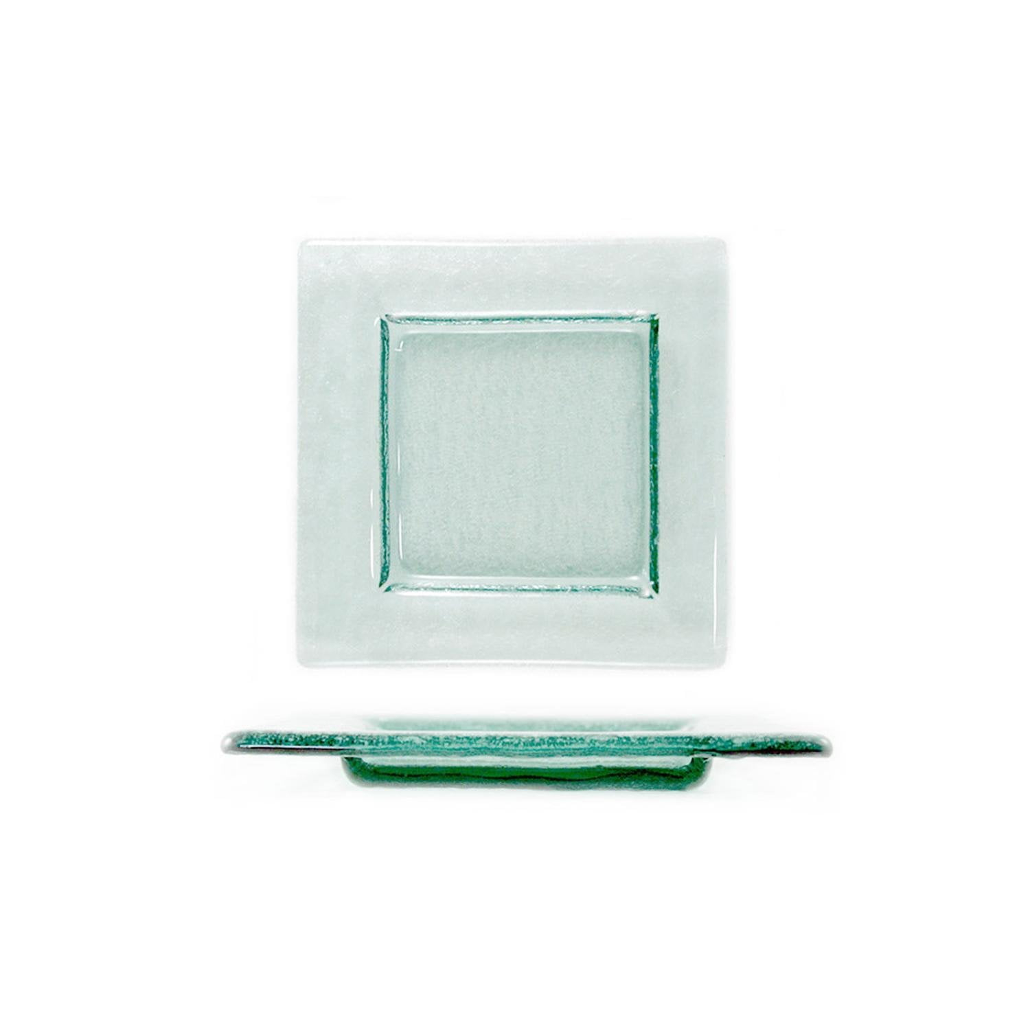 Turgla Home Glass Dinnerware 6" x 6" Square Transparent  Glass Plate (Set of 4) (Set of 4)