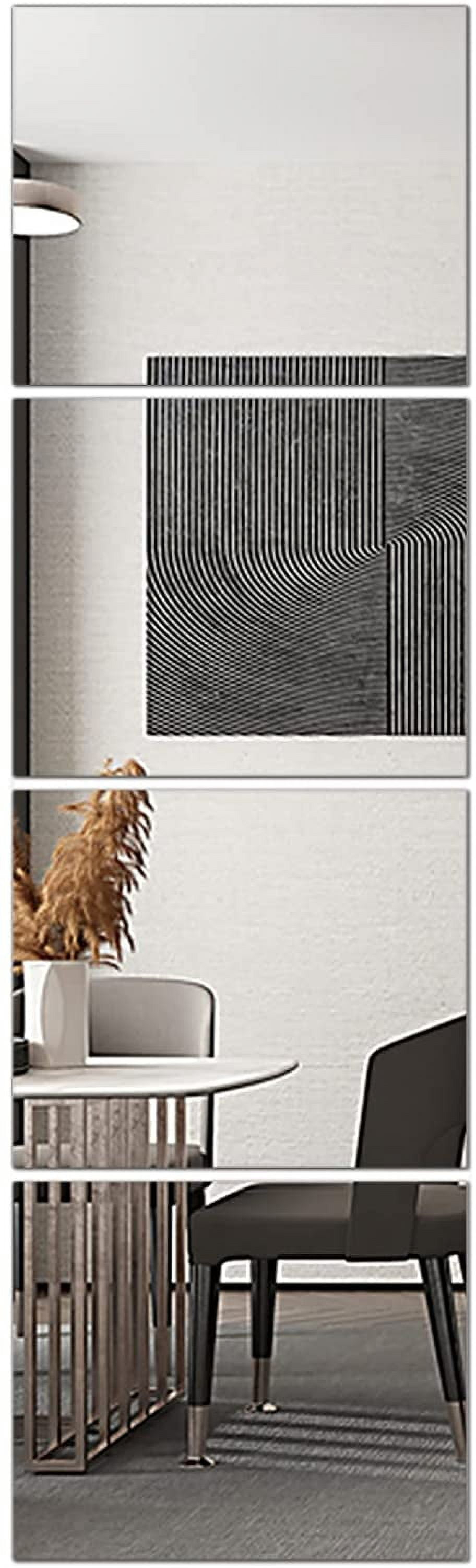 Delma Glass Full Length Wall Mirror Tiles, 14'' x 12'' 4PCS, Frameless Body Tiles for Bedroom, Mounted Home Gym, Door