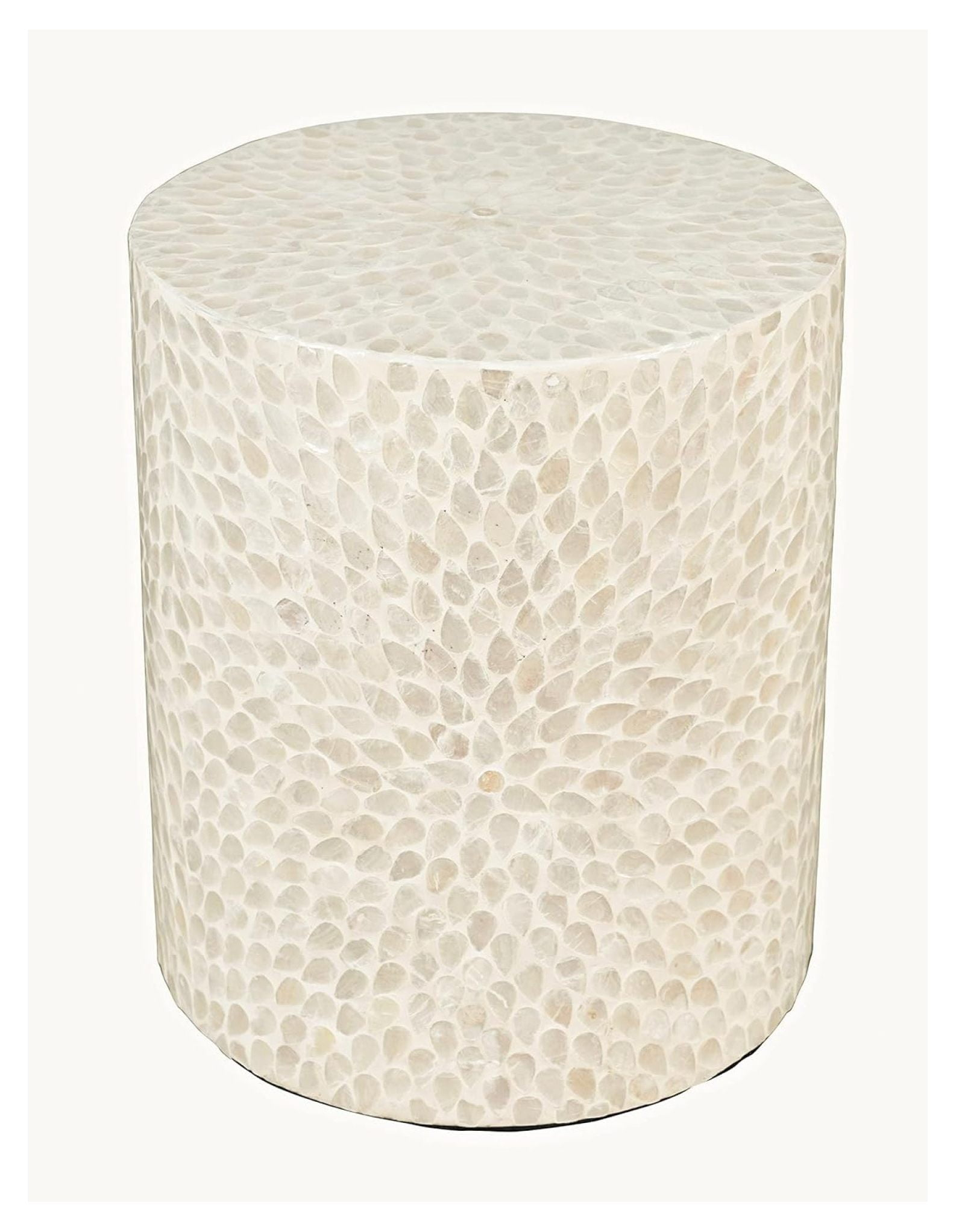 Handcrafted Capiz Shell Terrazzo Modern Accent End Table