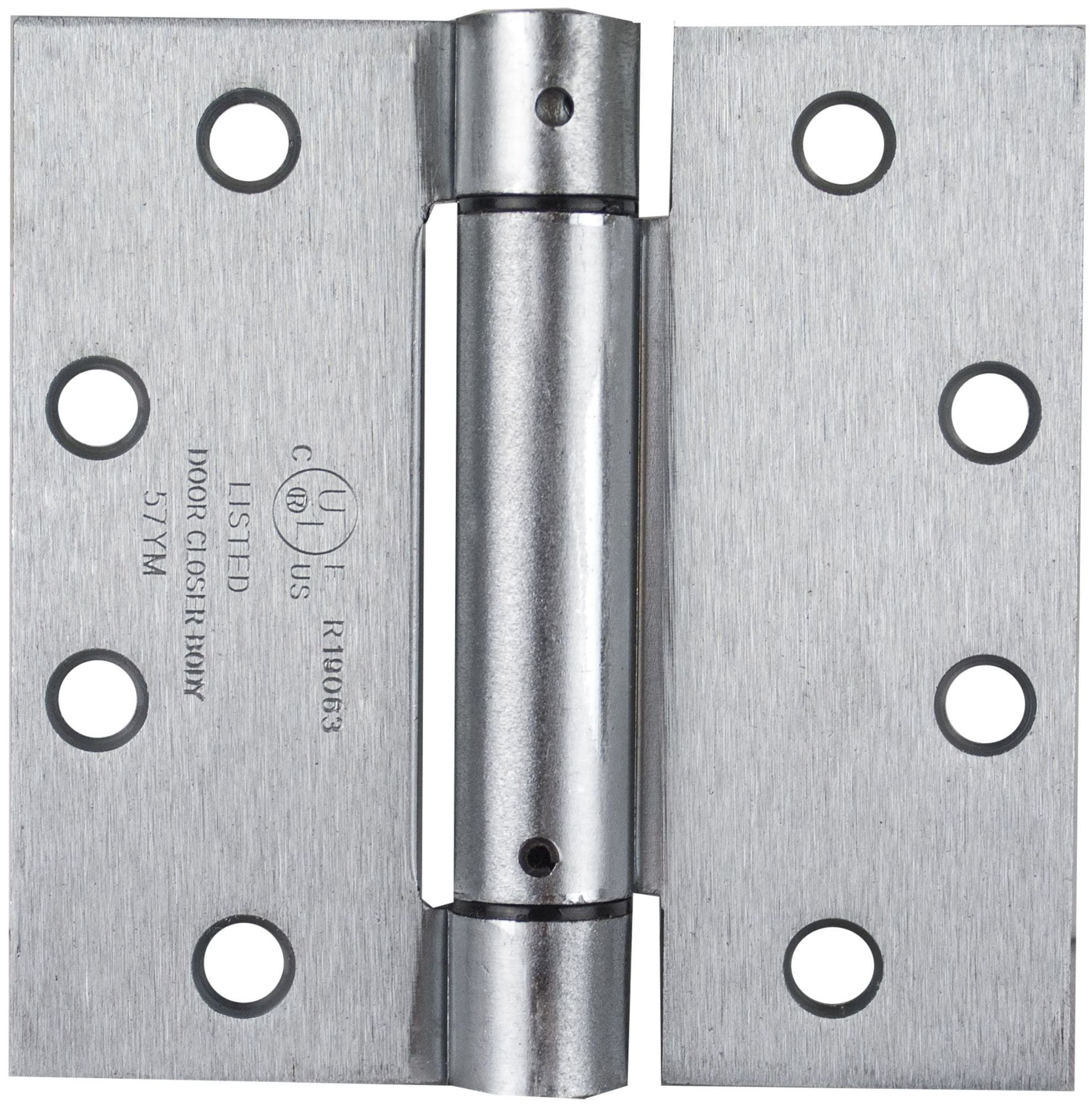 Global Door Controls 4.5" x 4.5" in Satin Chrome Steel Spring Hinge (Set of 3)